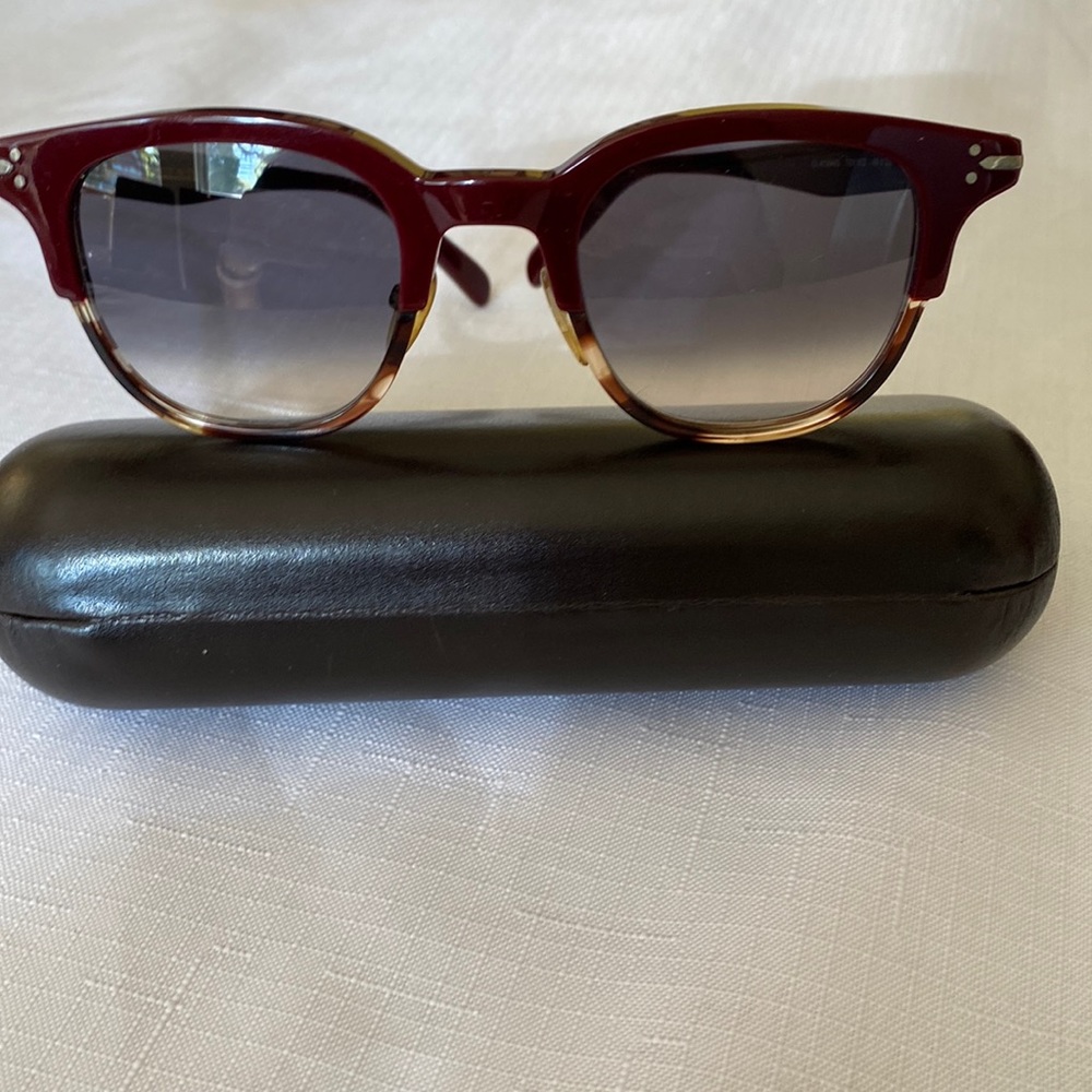 Celine round gradient maroon frame  sunglasses